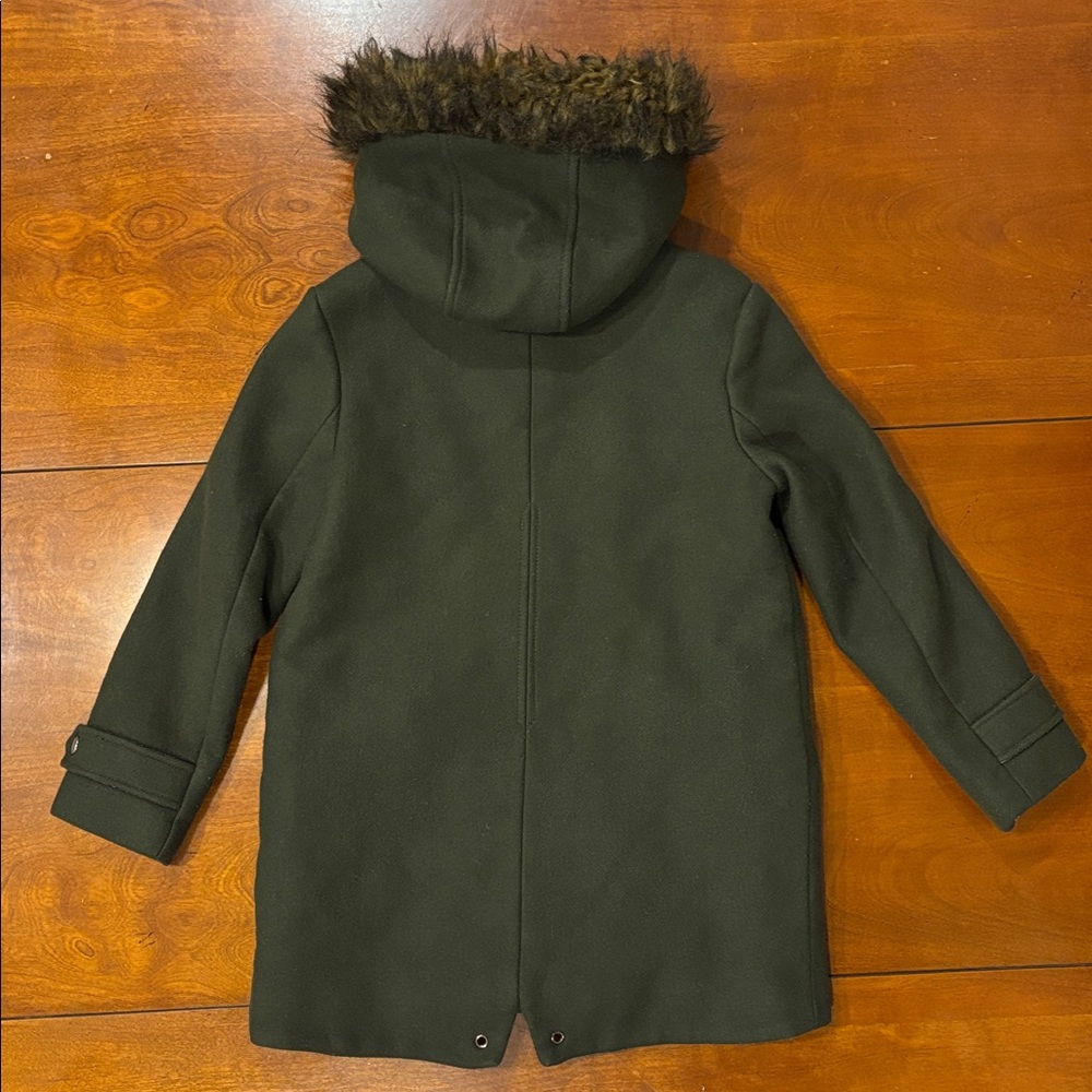 Zara Kids Wool Blend Faux Fur Hooded Coat - Picture 3 of 11